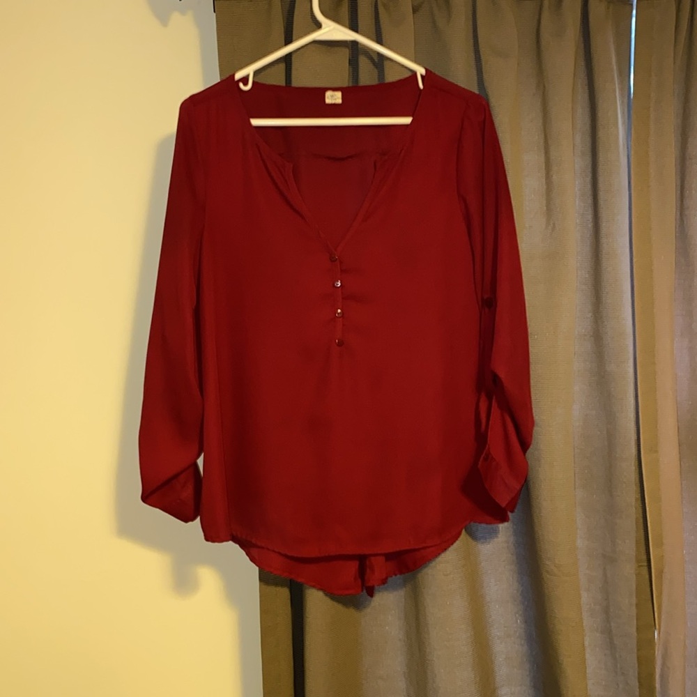 Wine color dress top